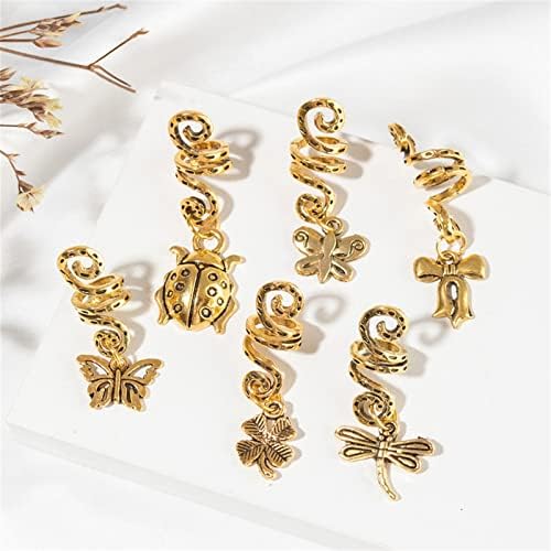 N/A Antique Gold Spiral Hairpin pentru femei fete Clipuri de păr Accesorii Charm Beads Vintage Retro Părtătoare de păr Cadouri