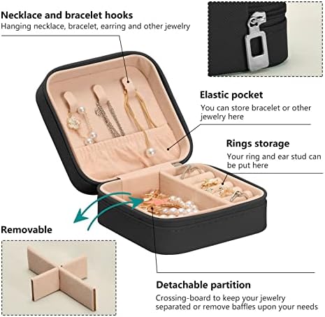 Cutie de bijuterii pentru pisici Xigua pentru fete fete, PU din piele de călătorie Organizator de bijuterii Portabile Suport