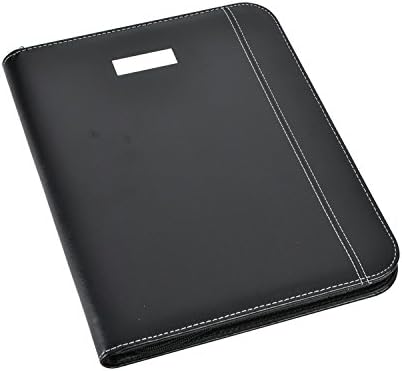 Arpan Negru Din piele arata A4 fermoar dosar conferință cu Calculator & amp; Pad / portofoliu Executiv