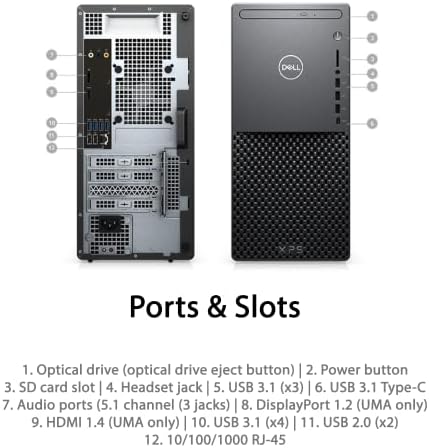 Dell 2022 Cel mai nou XPS 8940 Desktop PC, Intel Core I7-11700, GeForce RTX 3060 TI, 32 GB PCIE RAM, 1TB SSD + 1TB HDD, DP,