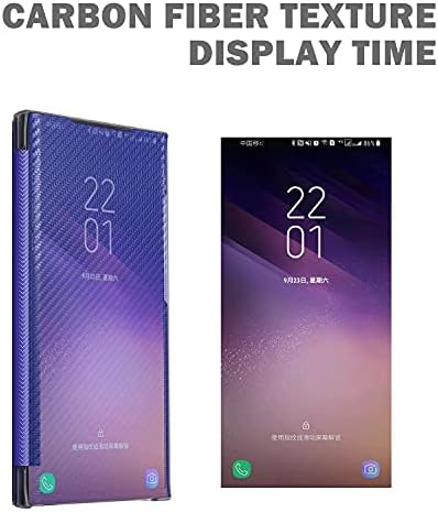 XYX Flip caz pentru Samsung Note 20 Ultra, fibra de Carbon Ultra Slim Clear View capac de protecție completă a corpului pentru Galaxy Note 20 Ultra, alb