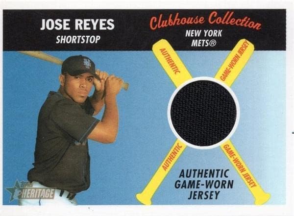 Jose Reyes Player Worn Jersey Patch Baseball Card 2004 Topps Heritage Clubhouse Collection #CCRJRE - MLB Game folosit tricouri