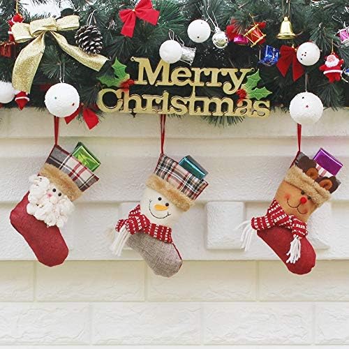 Accesabile 3 PC -uri atârnă ornament ciorap de Crăciun pungi prezente, livrare în stil aleatoriu.