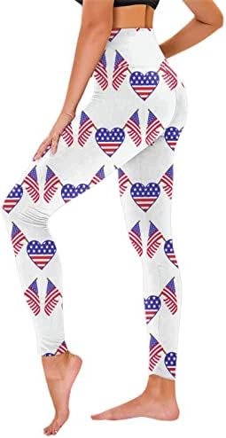 American Flag Patriotic Legging pentru femei cu talie înaltă stele patriotice dungi pantaloni exerciții antrenament antrenament pantaloni de yoga
