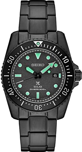 Seiko PROSPEX Solar Diver negru Dial negru din oțel inoxidabil ceas