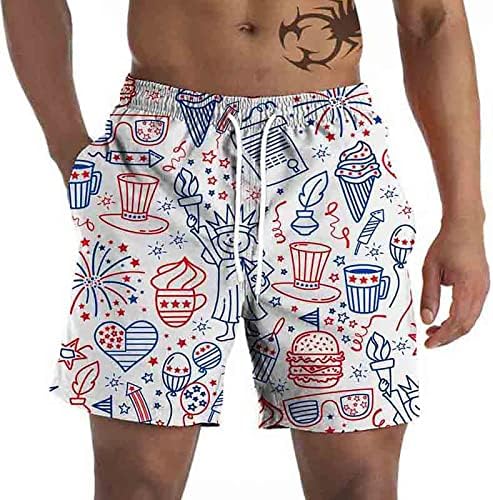Pantaloni scurți pentru bărbați Pantaloni scurți de vară vara casual ușoară SUA Flag Printea pantaloni scurți pentru îmbrăcăminte