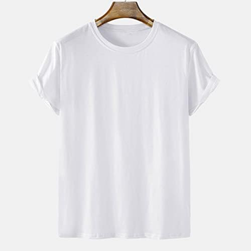 Mens Maneca Scurta T - Shirt Plus Dimensiune Vrac Casual Tricouri Rotund Gat Culoare Solidă Vara Topuri Zilnic Plaja Bluza