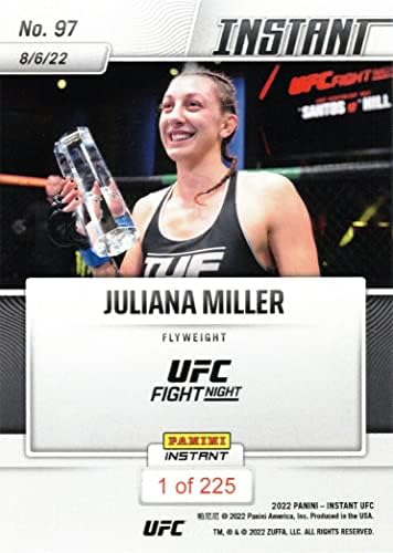 2022 Panini Instant UFC 97 Juliana Miller Rookie Card - doar 225 Made!