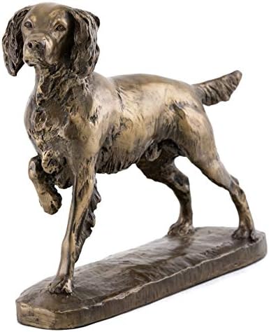 Top Collection English Springer Spaniel Statuia câinelui - Sculptură canină pictată manual în bronz premium la rece - 7,25