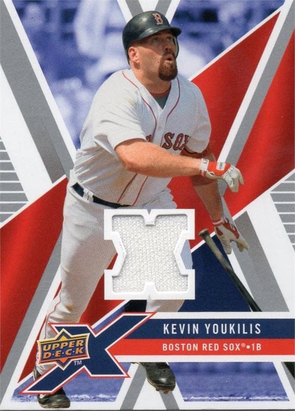 Jucătorul Kevin Youkilis a purtat Jersey Patch Baseball Card 2008 Upper Deck #UDXMKY - MLB Game folosit tricouri