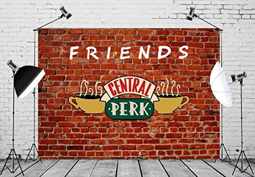 Beleco Friends Fundal Fundal 10x8ft Fabrică roșie cărămidă perete central perk pub -ul cafenea