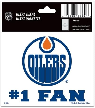 WINCRAFT NHL Edmonton Oilers 31597010 Decal Multi-utilizare, 3x 4