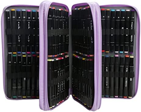 LBXGAP Art Marker Organizator Carcasă 120 Sloturi Capacitate mare cu WRAP WRAP PORTABIL MULTILAYER Suport pentru creioane de