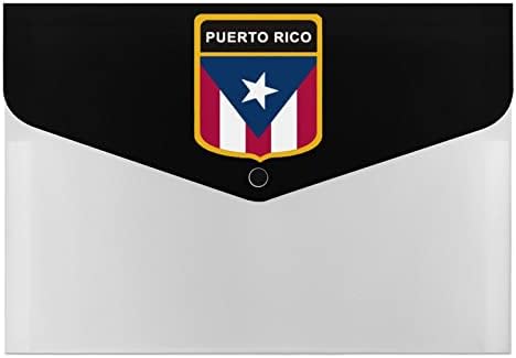 Puerto Rico Flag Dosare din plastic cu 6 compartimente colorate imprimate acordeon Document organizator de mare capacitate