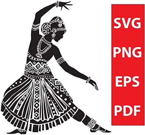 Silueta dansatoare Bharatanatyam, Bharatanatyam Dance SVG PNG, Indian Dance Svg PNG, Bharatanatyam Dance Siluette SVG - Digital