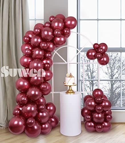 Suwen Burgundy baloane diferite dimensiuni Kit 77pcs 10 Inch 5 Inch Latex heliu lucios maro balon pentru ziua de nastere absolvire