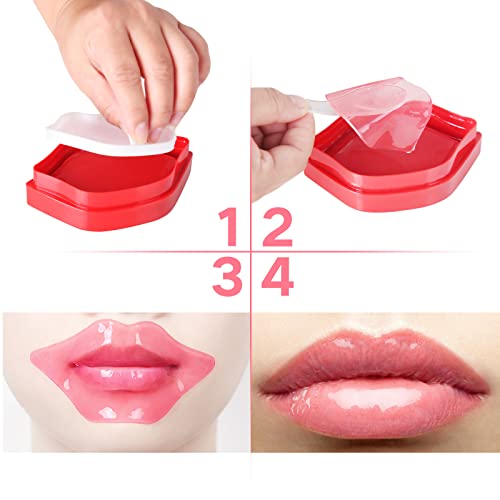 paminify Lip Masks Sheet hidratant Crystal Collagen Gel anti-îmbătrânire patch-uri pentru buze reduce liniile buzelor buze