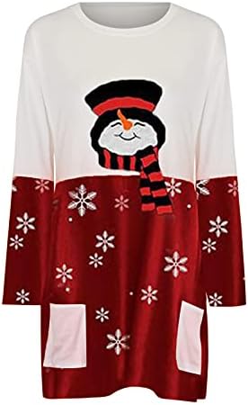 Crăciun Gnome Camasi pentru femei Vrac se potrivi tunica topuri drăguț om de zăpadă grafic imprimare bluza Casual maneca lunga