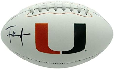Frank Gore Semnat/Auto University of Miami Logo White Football JSA 153437 - Fotbal autografiat