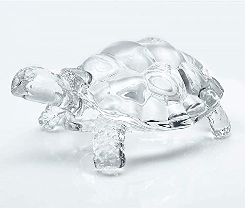 Khandekar Chinese Feng Shui Tortoise, figurină de broască țestoasă din sticlă de cristal, statuie norocoasă cadou de sănătate