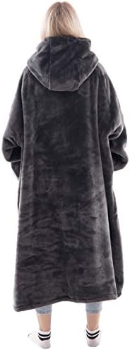 Hanorac cu pătură Purtabilă Waitu Cadouri pentru femei și bărbați, Hanorac cu pătură uriașă Super caldă și confortabilă, pătură