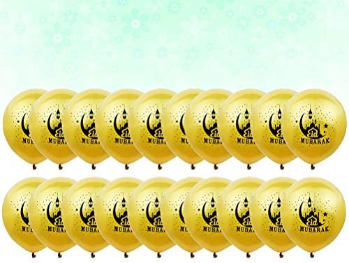 Abaodam 20pcs 12 inci eid eid mubarak scrisoare de imprimare baloane latex ramadan kareem baloane ornamente de dispunere decorațiuni