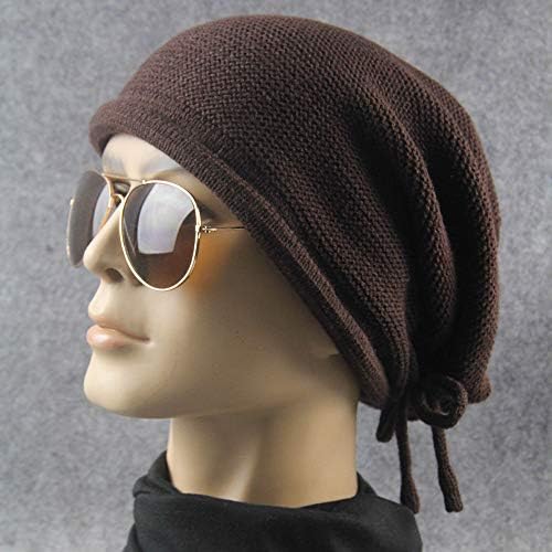 Dfhyar Tricot iarna cald femei bărbați Hip-Hop bandaj Beanie pălărie Baggy Unisex schi cap exercitarea pălării pentru bărbați