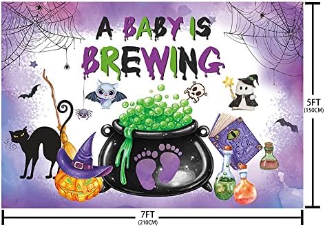 Sendy 7x5ft Halloween Baby Shower fundal Witch Magic Tema Un copil este berii Baby Shower Party Decoratiuni Violet acuarelă