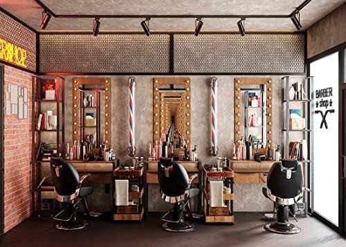 BELECO 5x3ft Fabricare Vintage Barber Shop fundal pentru fotografia pentru salon coafură coafură tunsoare de frizerie oglindă