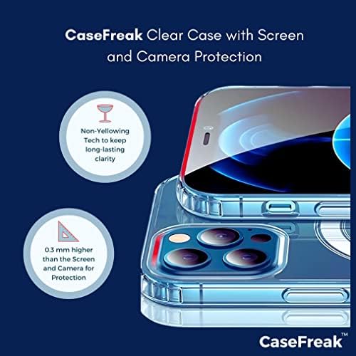 Husă transparentă CASEFREAK pentru iPhone 12 & amp; 12 Pro cu inel Magnetic, compatibilă cu accesorii Mag-Safe, husă de protecție