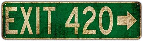 LXB Vintage Route 420 STRAD STRADE SEMNUL RUSTIC METAL TIN SEMNULUI DE TINE A CAMENTULUI DE ARTĂ DE ARTĂ DE ARTĂ DE ARTĂ 4X16