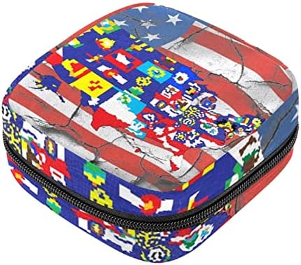 American Flag Element Sanitar Sanitar Sapkin Bag de depozitare Portabil Portabilă pentru Punct pentru Punct pentru Punct pentru