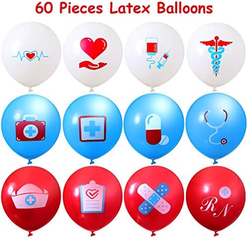 60 de bucăți baloane asistente medicale pentru petreceri de petrecere aprovizionare cu latex baloane baloane asistente medicale
