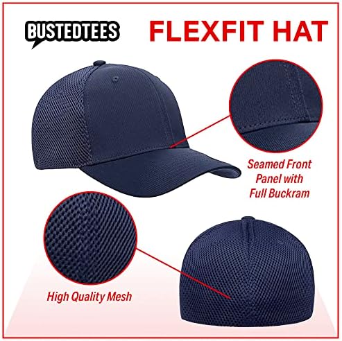 Bustedtees Imperial Officer FlexFit Hat Casual Baseball Cap Cap pentru bărbați Flex Flex Fix ultrafibre AirMesh Cap montat