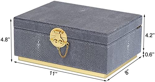 HOFFERFFER Elegant Faux din piele faux cutii decorative, organizator de cutii de bijuterii de depozitare, suport organizator