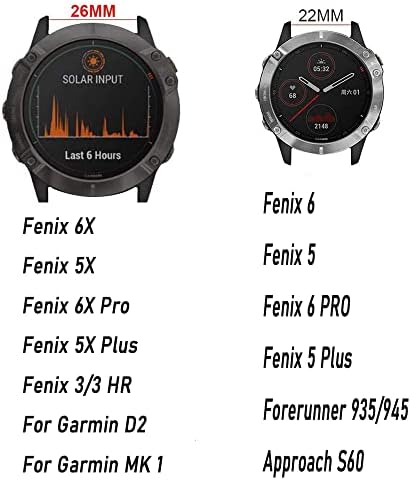 Sawidee pentru Garmin Fenix ​​7 7x 6 6x Pro 5x 5 Plus 3 HR MK2 Easyfit Smart Watch Watr Wrist Band Correa 26m 22mm Silicon