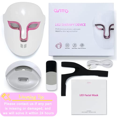 OSITO LED Light Therapy Facial Mask Acne Treatment LED Mask Facial Therapy Red Light reduce ridurile sesiuni nelimitate pentru