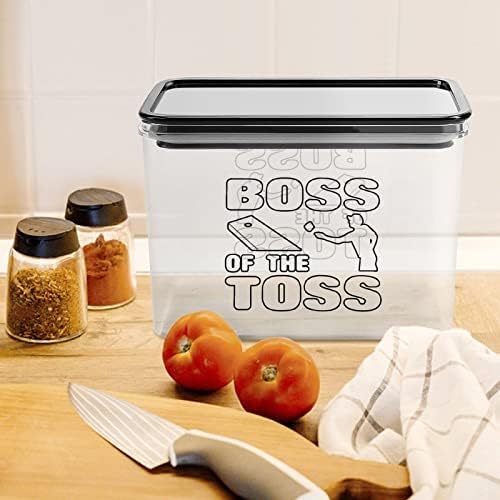 Boss of the Toss Cornhole cutie de depozitare din plastic organizator de alimente recipient canistre cu capac pentru Bucătărie