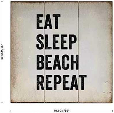 Semne de lemn Biblie Eat Sleep Beach Repetă Vintage Wood Wall Art Art Sign Sign Placă pentru casă pentru bucătărie Decor de