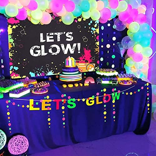 500 de bucăți baloane de neon UV, 12 inch Blacklight Glow Party Balloons 7 culori Bloane fluorescente neon pentru petrecere