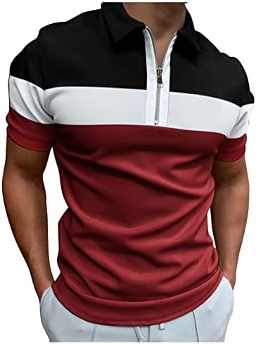 Cămăși pentru bărbați, cămașă pentru bărbați Cămașă de golf Color retro în aer liber, cu mâneci scurte, cu buton în jos