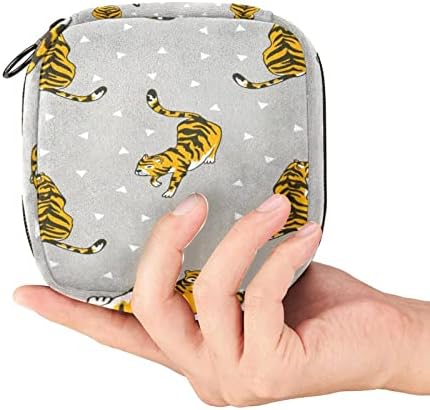 Geanta portabilă de depozitare a șervețelului sanitar pentru femei cu carcasă de șervețel sanitar, model de animal de tigru