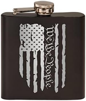 SUA steagul American noi Constituția poporului balon de șold din oțel inoxidabil set cadou Premium în cutie negru mat face un cadou grozav pentru el Tată Tată