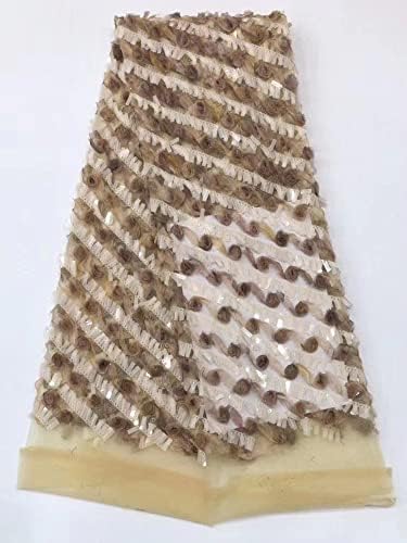 Țesătură din dantelă Nigeriană de curte, țesătură din dantelă pentru mireasă floare 3D rafinată broderie frumoasă cu paiete