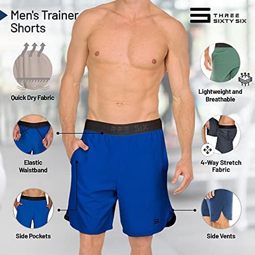 Pantaloni scurți de gimnastică pentru bărbați pentru bărbați - antrenament pentru bărbați pantaloni scurți de alergare - umiditate cu buzunare cu buzunare și tiv lateral, insem