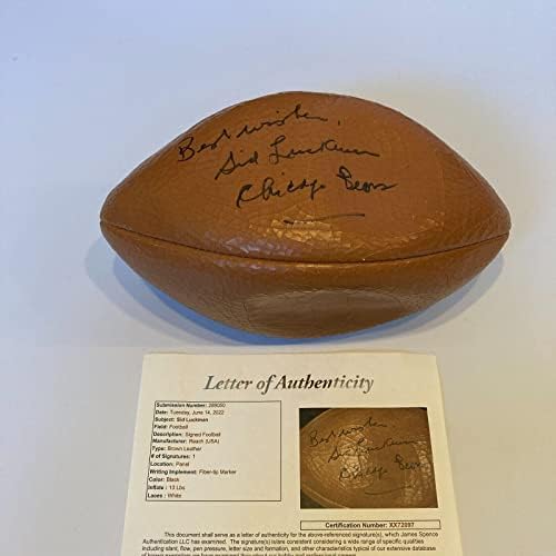 Rare Sid Luckman a semnat fotbalul din 1960 Chicago Bears JSA COA - fotbal autografat