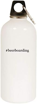 Produse Molandra Beerboarding - 20oz Hashtag Sticlă de apă albă din oțel inoxidabil cu carabinie, alb