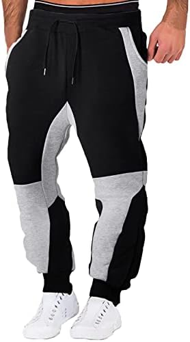 Pantaje de transpirație în aer liber albă și bărbați alb și negru cu pantaloni de bumbac liber casual pentru exerciții fizice și sport