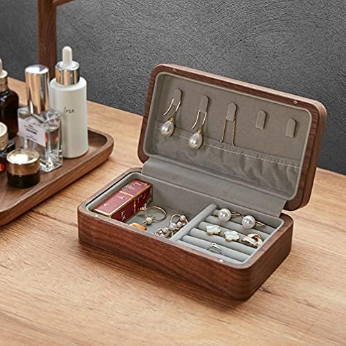 Cabilock din lemn de bijuterii din lemn de nucă Stash cutia comoră bijuterii Chest vintage handmade Craft Box Case de depozitare