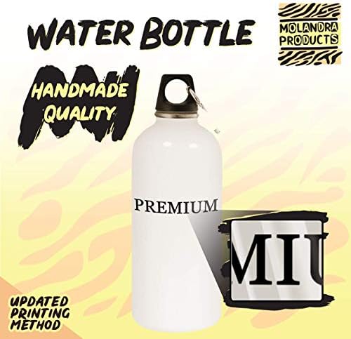 Produse Molandra Quietkid - 20oz Hashtag Sticlă de apă albă din oțel inoxidabil cu carabină, alb